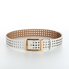 Ремень женский, 110×4 см, пряжка металл, золотистая, белый - Фото 3