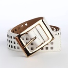 Ремень женский, 110×4 см, пряжка металл, золотистая, белый - Фото 6