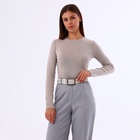 Ремень женский, 110×4 см, пряжка металл, золотистая, белый - Фото 7