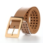 Ремень женский, 110×4 см, пряжка металл, золотистая, бежевый - Фото 4