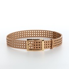 Ремень женский, 110×4 см, пряжка металл, золотистая, бежевый - Фото 3