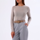 Ремень женский, 110×4 см, пряжка металл, золотистая, бежевый - Фото 2