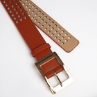 Ремень женский, 110×4 см, пряжка металл, золотистая, рыжий - Фото 8