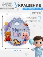 Украшение на гендер пати «Подвеска Baby Boy», 28.5×24.5 см, голубое - Фото 1
