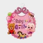 Декоративное украшение (подвеска) "Baby Girl" 28,5х24,5 см, цв. розовый - фото 321817767