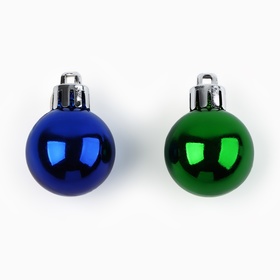 Ёлочные шары новогодние, на Новый год, d=3 см, 20 шт., цвет синий и зеленый