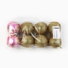 Ёлочные шары новогодние, на Новый год, d=6 см, 8 шт., цвет золотой и розовый - Фото 4