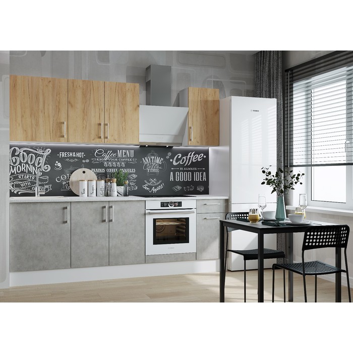 Кухня прямая «Европа», 2400 мм, цвет бетон/дуб золотой крафт - Фото 1