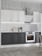 Кухня прямая «Ева», под встраиваемую технику, 2400 мм, цвет белый софт МДФ/графит софт МДФ - Фото 1