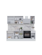 Кухня прямая «Ева», под встраиваемую технику, 2400 мм, цвет белый софт МДФ/графит софт МДФ - Фото 3