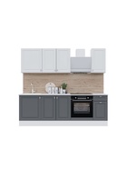 Кухня прямая «Ева», под встраиваемую технику, 2400 мм, цвет белый софт МДФ/графит софт МДФ - Фото 4