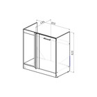 Тумба под мойку с 1 дверцей, 80х45х82 см, Венге, Квадро Дуб сонома - фото 14401003