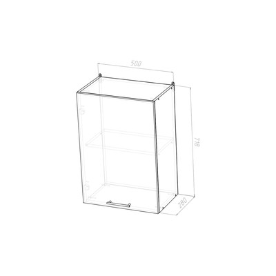 Шкаф навесной «Ника», 1 дверца, 500×300×720 мм, цвет венге/квадро дуб сонома