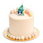 Свеча в торт цифра 4 "С Днем рождения", Синий трактор, 8,5×5 см - Фото 2