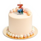 Свеча в торт цифра 3 "С Днем рождения", Синий трактор, 8,5×5 см - Фото 2