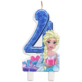 Свеча в торт цифра 4 "С Днем рождения", Холодное сердце, 8,5×5 см