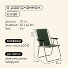 Кресло складное, 47 х 52 х 75 см, до 100 кг, цвет зелёный - фото 12132471
