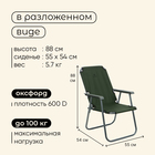 Кресло складное, 55 х 54 х 88 см, до 120 кг, цвет зелёный - фото 12132487