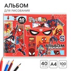 Альбом для рисования на скрепке, А4, 40 листов, Человек-паук - фото 321817993