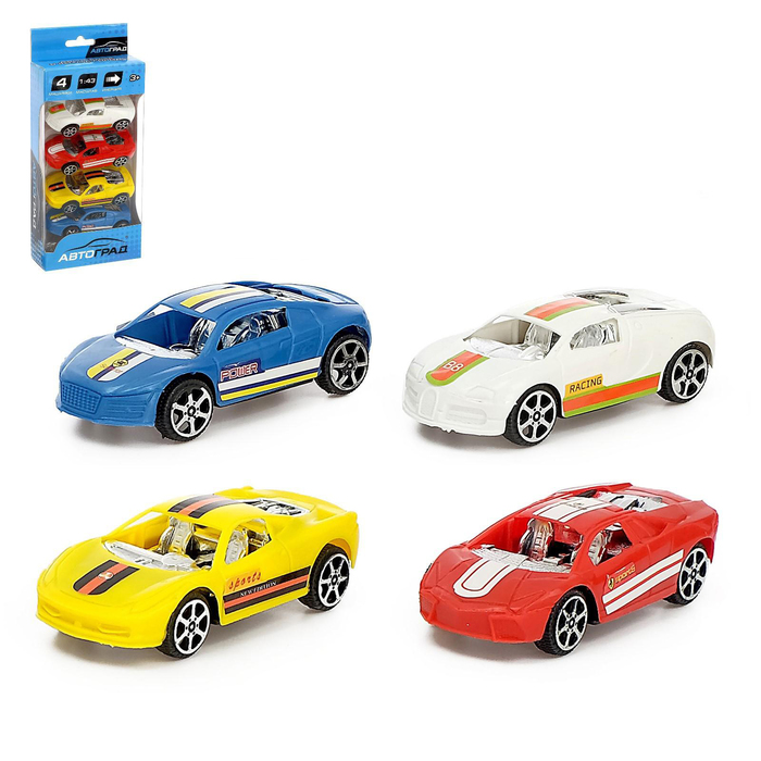 Машина инерционная «Суперкар», набор 4 шт., уценка - Фото 1