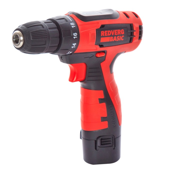 Дрель-шуруповерт RedVerg SD12LE/1 Basic, 12 В, Li-lon, 1.5 Ач, 15 Нм, 650 об/мин - Фото 1