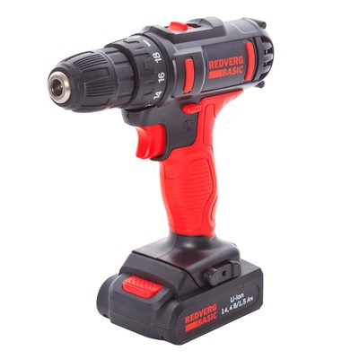 Дрель-шуруповерт RedVerg SD14LE/1-2 Basic, 14.4 В, Li-lon, 1.5 А/ч, 20 Нм, 350/1400 об/мин