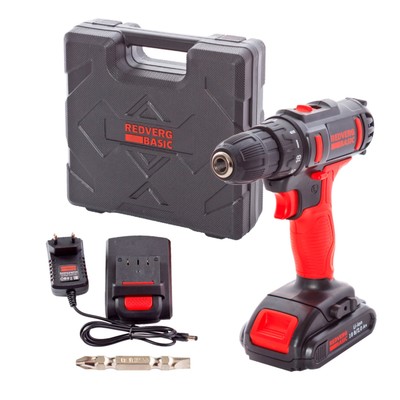 Дрель-шуруповерт RedVerg SD18LE/2-2 Basic, 18 В, Li-lon, 2×2 Ач, 20 Нм, 350/1400 об/мин