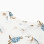 Комплект для девочки (футболка/шорты), цвет белый/синий, рост 104 см - фото 24733169