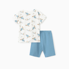 Комплект для девочки (футболка/шорты), цвет белый/синий, рост 116 см - фото 24733182