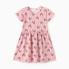 Платье для девочки "Аврора", цвет розовый/сердца, рост 98 см - фото 110742217