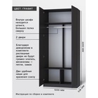Шкаф прямой двухстворчатый для одежды «Стронг», с доводчиками, 1000×536×2200 мм, цвет графит/графит - Фото 2