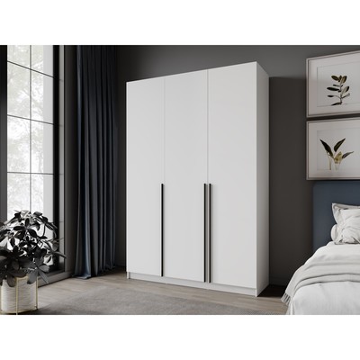 Шкаф трёхстворчатый для одежды «Стронг», с доводчиками, 1500×536×2200 мм, цвет белый/белый