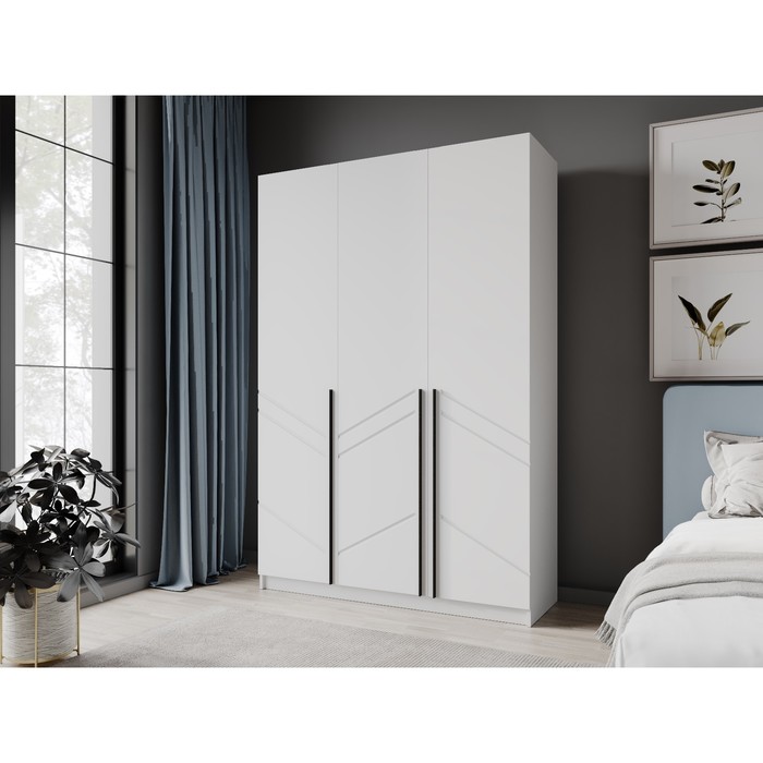 Шкаф прямой трёхстворчатый для одежды «Стронг», с доводчиками, 1500×536×2200 мм, цвет белый/белый софт - Фото 1