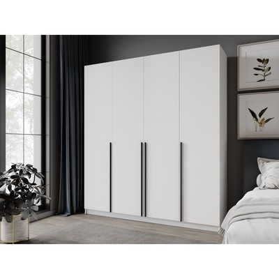 Шкаф четырехстворчатый «Стронг», с доводчиками, 2000×536×2200 мм, белый/белый