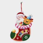 Декоративное украшение (подвеска) "Дед мороз и олень" 35х24 см - фото 321818685