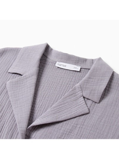 Пижама женская (рубашка, шорты) KAFTAN Basic, размер 44-46, серая