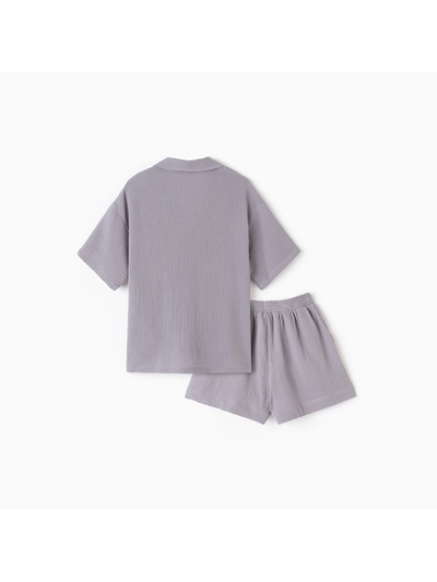 Пижама женская (рубашка, шорты) KAFTAN Basic, размер 44-46, серая