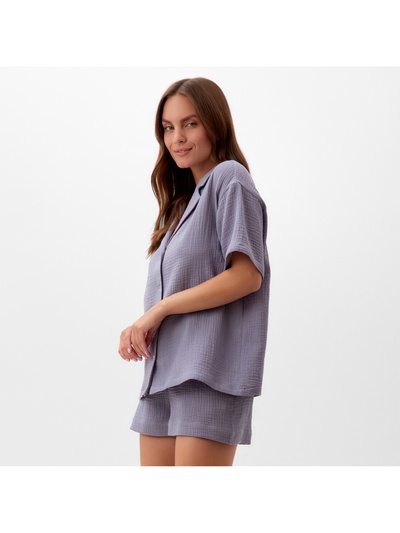 Пижама женская (рубашка, шорты) KAFTAN Basic, размер 44-46, серая