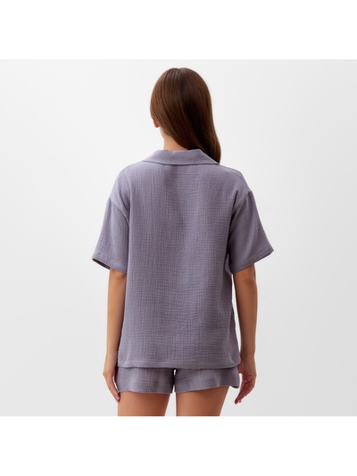 Пижама женская (рубашка, шорты) KAFTAN Basic, размер 44-46, серая