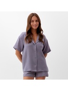 Пижама женская (рубашка, шорты) KAFTAN Basic размер 52-54, серая - Фото 5