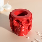 Подсвечник "Череп Тишина" 7*10см красный - фото 24745516
