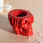 Подсвечник "Череп Тишина" 7*10см красный - фото 24745517