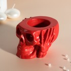 Подсвечник "Череп Тишина" 7*10см красный - фото 24745518