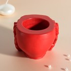 Подсвечник "Череп Тишина" 7*10см красный - фото 24745519