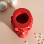 Подсвечник "Череп Тишина" 7*10см красный - фото 24745520