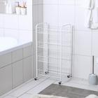 Этажерка напольная 4-х секционная Доляна, на колёсах, 31×34×77 см, белая - Фото 1