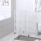 Этажерка напольная 4-х секционная Доляна, на колёсах, 31×34×77 см, белая - Фото 2