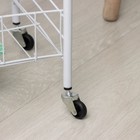 Этажерка напольная 3-х секционная, на колёсиках, 27×36×66 см, белая - Фото 4