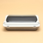 Туалет средний с бортом 36×26×9, серый/белый - Фото 3