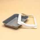 Туалет средний с бортом 36×26×9, серый/белый - Фото 4